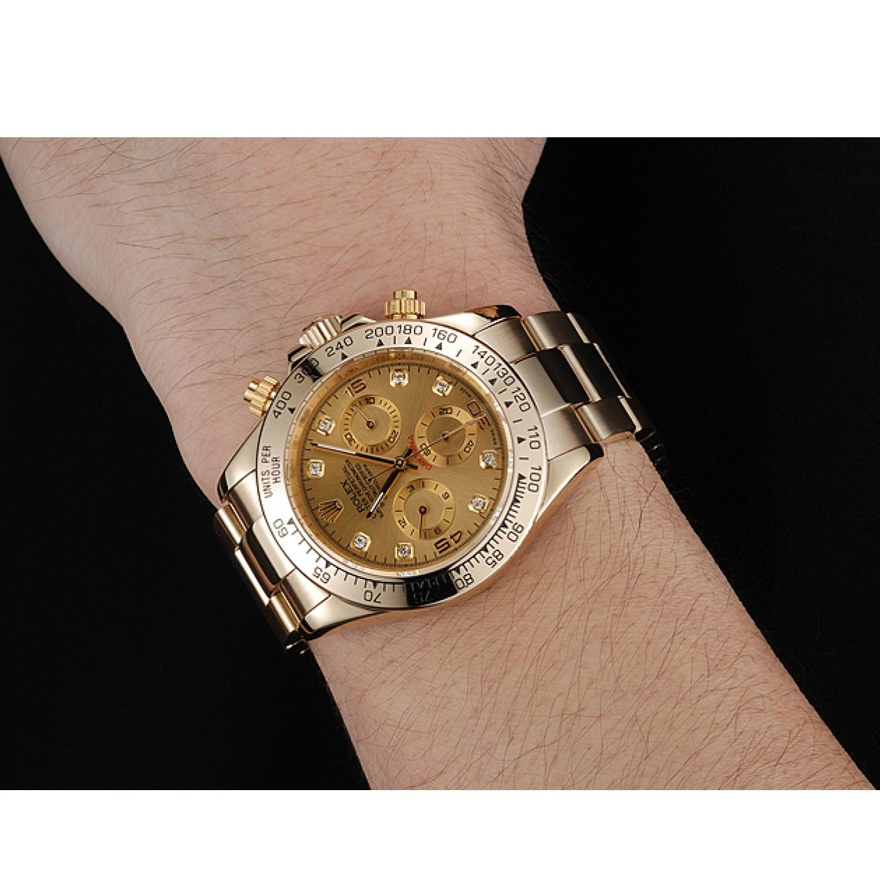 Rolex aaa copy Dial Bracelet Brown Cosmograph Rolex 1454245 Case Diamond Gold Daytona And Numerals 0613